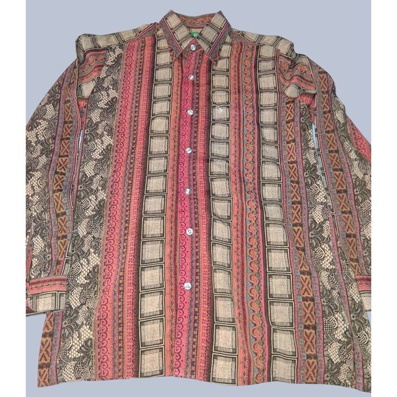 Vintage Charag Din Party Shirt Italian Fit Button-Up Long Sleeve Groovy - Picture 2 of 13